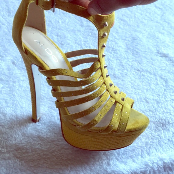 Aldo Shoes - Aldo Yellow Studded Heels